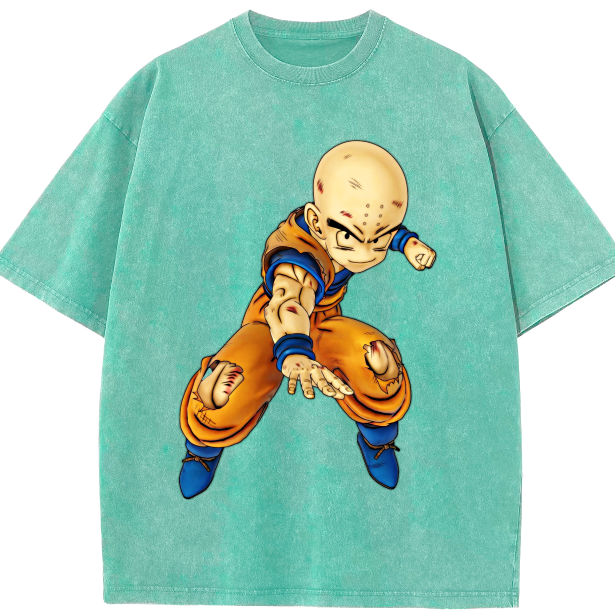（画像用） ドラゴンボール クリリン DRAGON BALL krillin 綿100% ヴィンテージ風 半袖Tシャツ（フロントプリント）